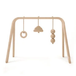 Arche D’éveil Naho Avec Jouets En Bois -Produits Pour Bébé arche eveil naho jouets bois charlie crane bambinou face