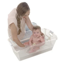 Pack Baignoire Oasis + Support Et Transat -Produits Pour Bébé baignoire oasis blanche jane bambinou bebe 1