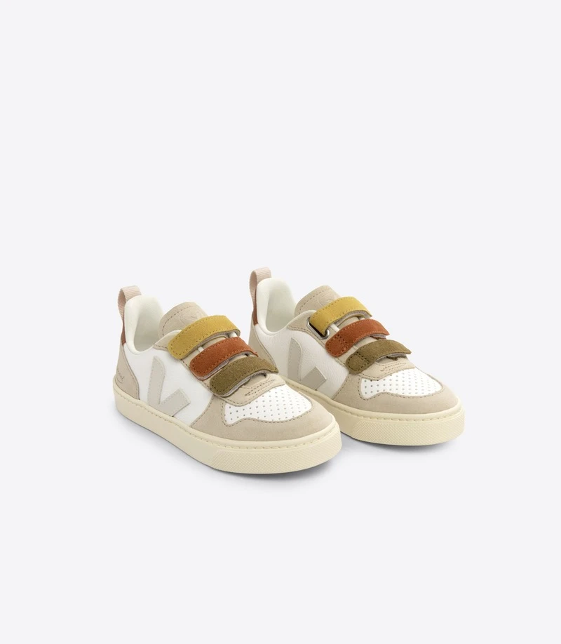 Veja Baskets Small V-10 Chromefree Leather Bonpoint Multico Almond 1 Veja Baskets Small V-10 Chromefree Leather Bonpoint Multico Almond