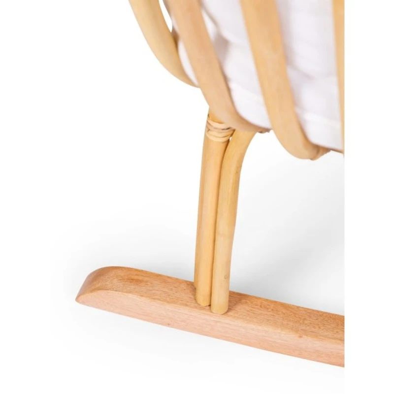 Childhome Berceau En Rotin Avec Matelas, Habillage Jersey Ecru Et Pieds A Bascule 2 Childhome Berceau En Rotin Avec Matelas, Habillage Jersey Ecru Et Pieds A Bascule – Image 2