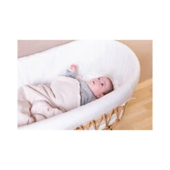 Childhome Berceau En Rotin Pieds Métal Avec Matelas Et Habillage En Jersey -Produits Pour Bébé berceau rotin pieds metal avec matelas habillage jersey childhome bambinou zoom