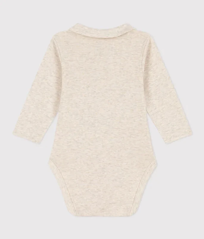 PETIT BATEAU Body Manches Longues à Col Beige 2 PETIT BATEAU Body Manches Longues à Col Beige – Image 2