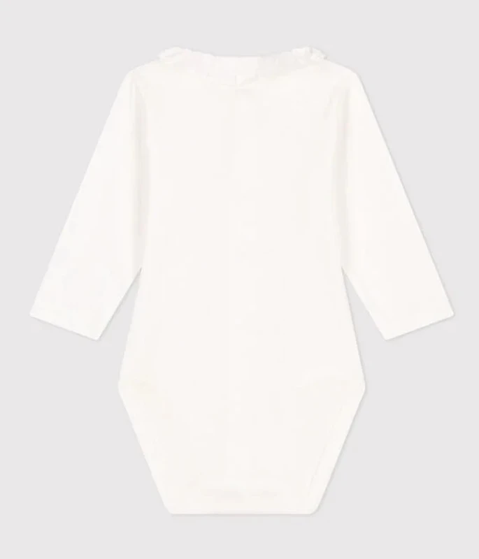 PETIT BATEAU Body Manches Longues à Col Marshmallow 2 PETIT BATEAU Body Manches Longues à Col Marshmallow – Image 2