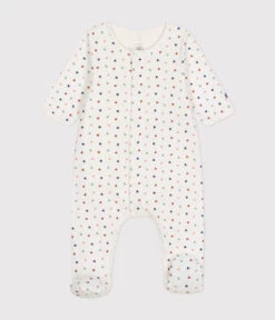 PETIT BATEAU Bodyjama Imprimés Mini Cœurs En Tubique Marshmallow Multicolor -Produits Pour Bébé bodyjama imprimes mini coeur tubique bebe marshmallow multicolor petit bateau bambinou produit face
