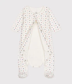 PETIT BATEAU Bodyjama Imprimés Mini Cœurs En Tubique Marshmallow Multicolor -Produits Pour Bébé bodyjama imprimes mini coeur tubique bebe marshmallow multicolor petit bateau bambinou produit face ouvert1