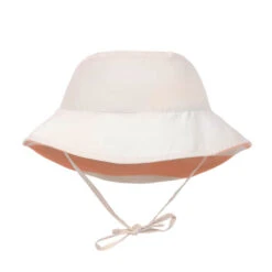 Lassig Chapeau Anti-UV Réversible Rayés Blanc Cassé/pêche
