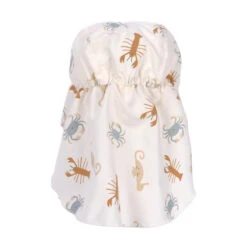 Lassig Chapeau De Soleil Protège-nuque Animaux De La Mer Blanc Cassé -Produits Pour Bébé chapeau soleil protege nuque animaux mer blanc casse lassig bambinou dos