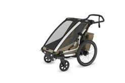 Thule Chariot Cross 1 G3 -Produits Pour Bébé chariot cross 1 g3 khaki thule bambinou produit face