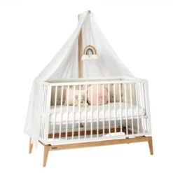 Leander Ciel De Lit Bébé Linea Et Luna -Produits Pour Bébé ciel lit bebe linea luna blanc leander bambinou blanc face