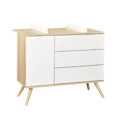 Commode Seventies Blanc -Produits Pour Bébé commode seventies blanc sauthon bambinou porte droite