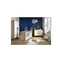 Commode Seventies Bois / Blanc -Produits Pour Bébé commode seventies bois blanc sauthon bambinou chambre