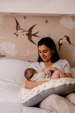 Candide Coussin De Maternité Jersey Cœurs/gris -Produits Pour Bébé coussin maternite jersey coeurs gris candide bambinou lifestyle