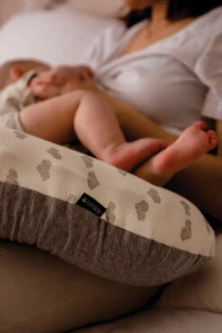 Candide Coussin De Maternité Jersey Cœurs/gris -Produits Pour Bébé coussin maternite jersey coeurs gris candide bambinou lifestyle2