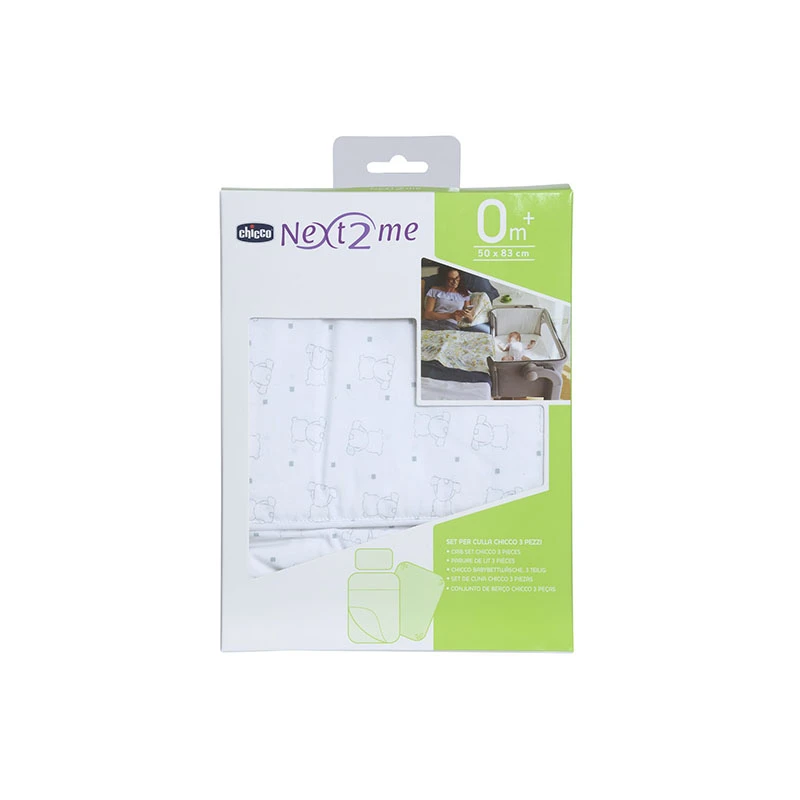 CHICCO Ensemble Linge De Lit 3 Pièces Pour Berceau Cododo Next2Me : Taie Oreiller + Drap Housse + Drap Bear 2 CHICCO Ensemble Linge De Lit 3 Pièces Pour Berceau Cododo Next2Me : Taie Oreiller + Drap Housse + Drap Bear – Image 2