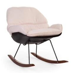 Childhome Fauteuil D’allaitement Rocking Chaise Lounge Noir/Écru