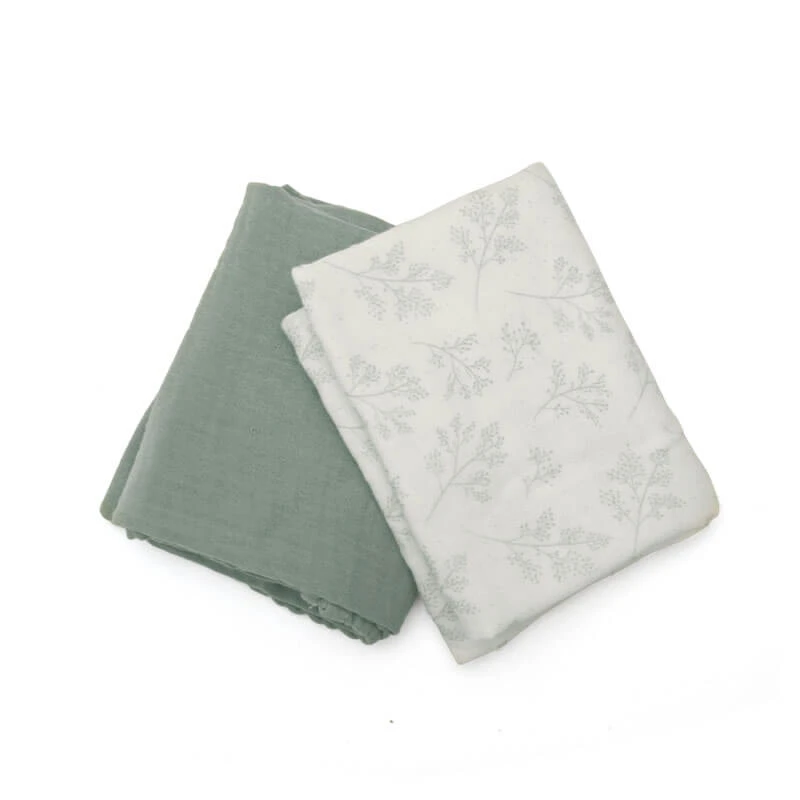 Lot De 2 Langes En Coton Biologique 70 X 70 Cm 2 Lot De 2 Langes En Coton Biologique 70 X 70 Cm – Image 2