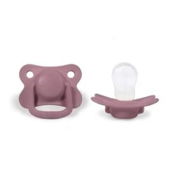 Filibabba Lot De 2 Sucettes Anatomiques En Silicone 6m+ Dusty Rose