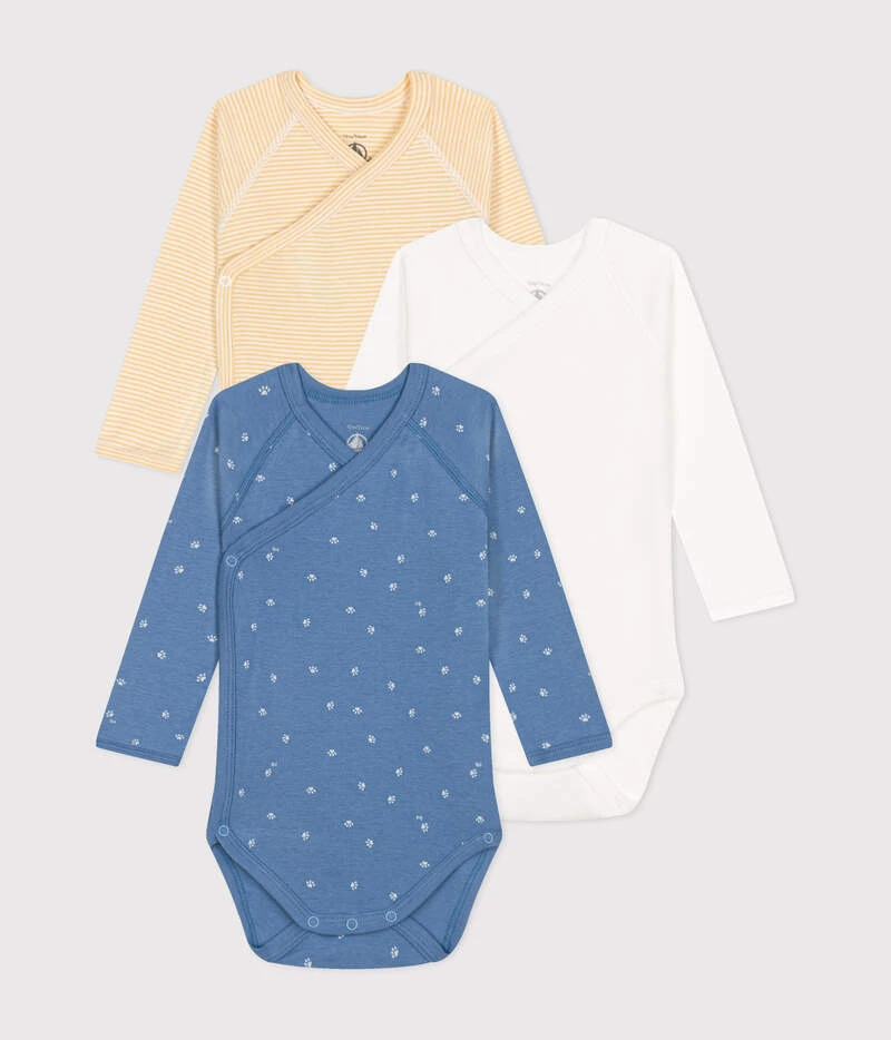 PETIT BATEAU Lot De 3 Bodies Croisés Manches Longues En Coton Multicolor 2 PETIT BATEAU Lot De 3 Bodies Croisés Manches Longues En Coton Multicolor – Image 2