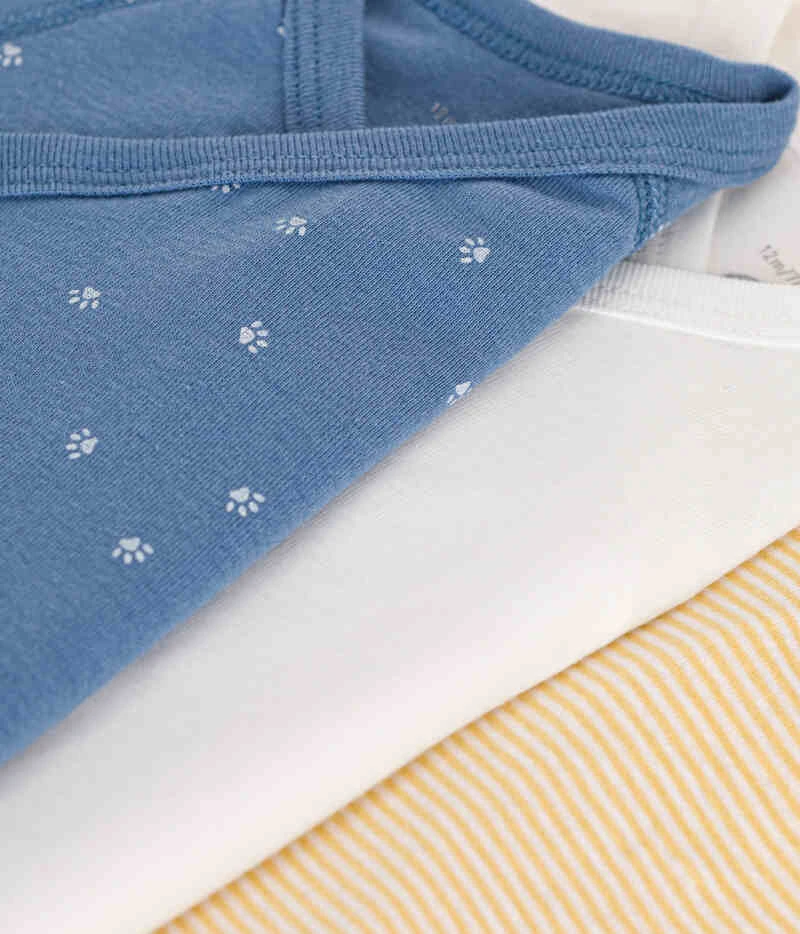 PETIT BATEAU Lot De 3 Bodies Croisés Manches Longues En Coton Multicolor 1 PETIT BATEAU Lot De 3 Bodies Croisés Manches Longues En Coton Multicolor