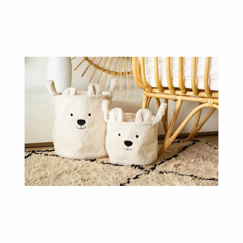 Childhome Lot De 3 Paniers De Rangement Teddy écru 3 Childhome Lot De 3 Paniers De Rangement Teddy écru – Image 3