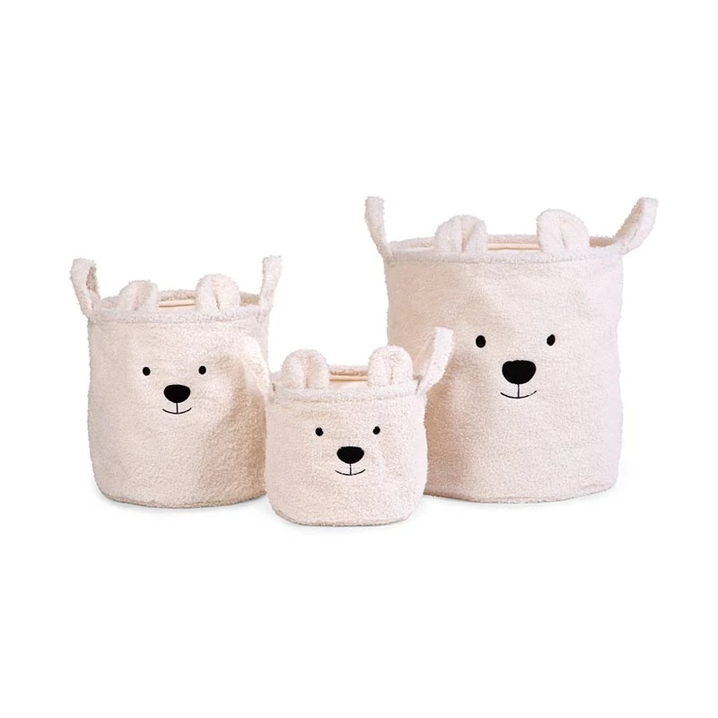 Childhome Lot De 3 Paniers De Rangement Teddy écru 4 Childhome Lot De 3 Paniers De Rangement Teddy écru – Image 4