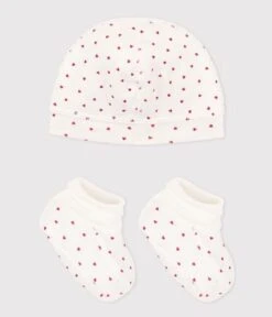 PETIT BATEAU Lot De Bonnet Et Chaussons Coeur Bébé