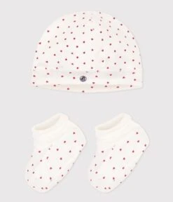 PETIT BATEAU Lot De Bonnet Et Chaussons Coeur Bébé -Produits Pour Bébé lot bonnet chaussons coeur bebe variante 1 petit bateau bambinou produit face