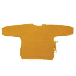 Lot Brassière Chaussons Bonnet Maille 0/1m -Produits Pour Bébé lot brassiere chaussons bonnet maille moutarde 0 1 mois 3kg7 bambinou haut 1