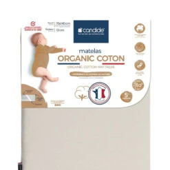 Candide Matelas Organic Coton Déhoussable