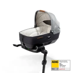 Joie Nacelle Auto Calmi Groupe 0 Avec Habillage Pluie Inclus -Produits Pour Bébé nacelle auto calmi groupe 0 carbon joie bambinou ouverte sur base
