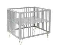 Parc Marit 84 X 102 Cm Gris Clair Avec Tapis