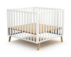 Parc évolutif Confort 100x100 + Toit Cabane -Produits Pour Bébé parc evolutif confort 100 100 blanc bambinou hauteur2