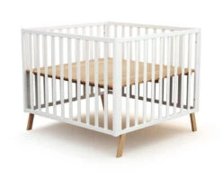 Parc évolutif Confort 100x100 + Toit Cabane -Produits Pour Bébé parc evolutif confort 100 100 blanc bambinou hauteur3