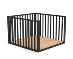 Parc évolutif Confort 100x100 + Toit Cabane -Produits Pour Bébé parc evolutif confort 100 100 graphite bambinou barriere