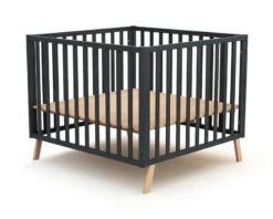 Parc évolutif Confort 100x100 + Toit Cabane -Produits Pour Bébé parc evolutif confort 100 100 graphite bambinou hauteur2