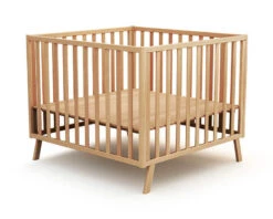 Parc évolutif Confort 100x100 + Toit Cabane -Produits Pour Bébé parc evolutif confort 100 100 hetre bambinou hauteur2