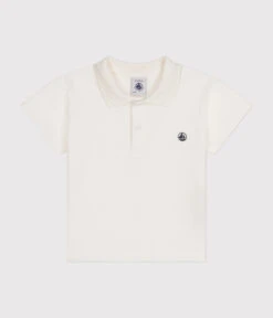 PETIT BATEAU Polo Manches Courtes En Coton Marshmallow