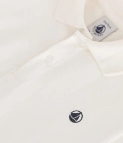 PETIT BATEAU Polo Manches Courtes En Coton Marshmallow -Produits Pour Bébé polo manches courtes coton bebe marshmallow petit bateau bambinou zoom