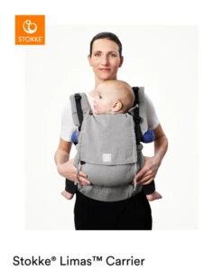 Stokke Porte-bébé Préformé Limas Carrier Flex -Produits Pour Bébé porte bebe limas preforme carrier flex coton bio stokke bambinou bebe face