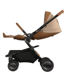 Mima Poussette Creo Avec Nacelle + Chancelière En Option -Produits Pour Bébé poussette creo mocha mima bambinou allongee 1