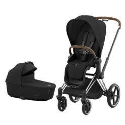 CYBEX Pack Duo Poussette Priam 4 + Nacelle Luxe -Produits Pour Bébé poussette priam sepia black nacelle lux sepia black cybex bambinou2