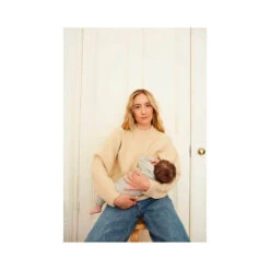 Pull Over D'allaitement En Laine Col Rond -Produits Pour Bébé pull over allaitement laine col rond beige tajine banane bambinou produit 3