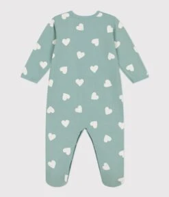 PETIT BATEAU Pyjama Bébé Coeurs En Molleton Paul Avalanche