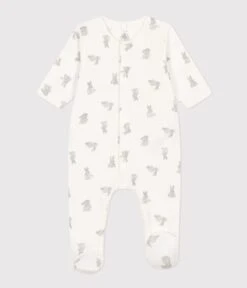 PETIT BATEAU Pyjama Bébé Lapins En Tubique Marshmallow Gris