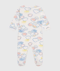 PETIT BATEAU Pyjama En Coton Imprimé Arc-en-ciel Marshmallow Multicolor