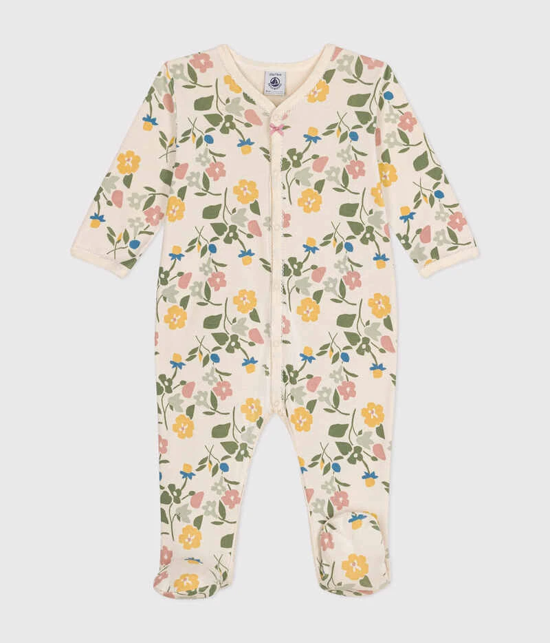 PETIT BATEAU Pyjama Imprimé Fleurs En Coton Avalanche Multicolor 1 PETIT BATEAU Pyjama Imprimé Fleurs En Coton Avalanche Multicolor