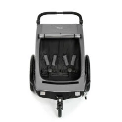 HAUCK Remorque De Vélo Et Poussette 2 En 1 Dryk Duo Grey -Produits Pour Bébé remorque de velo et poussette 2 en 1 dryk duo grey hauck bambinou frontal