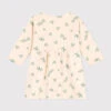 PETIT BATEAU Robe Manches Longues Molleton Coeurs Paul