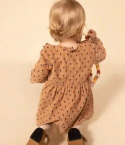 PETIT BATEAU Robe Manches Longues En Velours Sienne Fleurs Bleues -Produits Pour Bébé robe manches longues velours sienne fleurs bleues 6m petit bateau bambinou derriere