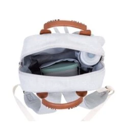 Childhome Sac à Dos Enfant Mini Club Signature -Produits Pour Bébé sac dos enfant mini club signature canvas off white beaba bambinou interieur